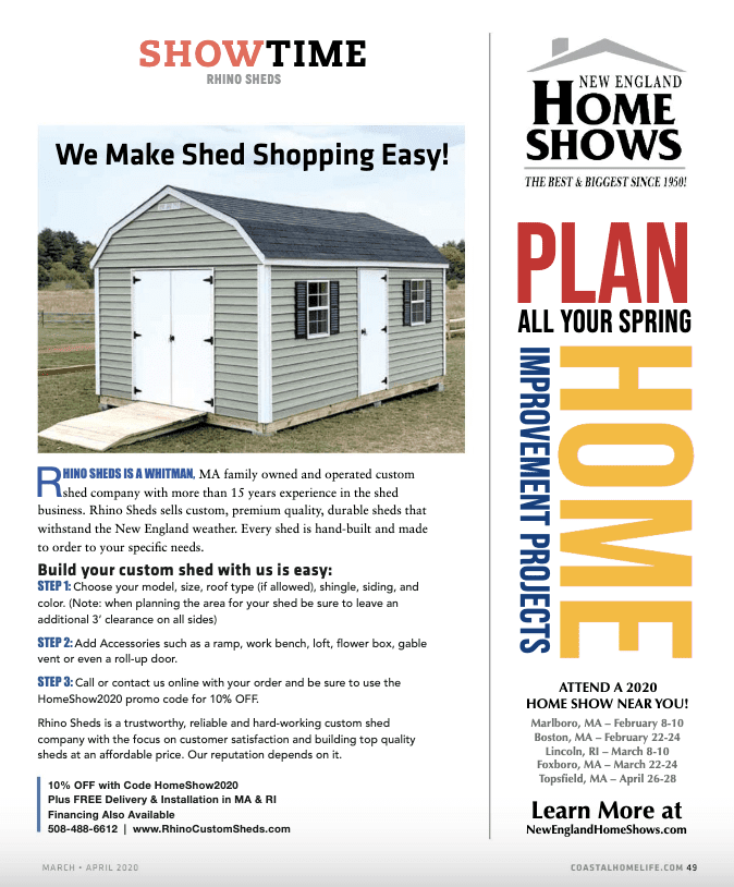 Advertorial Story - Coastal Home Life Magazine - Rhino Sheds