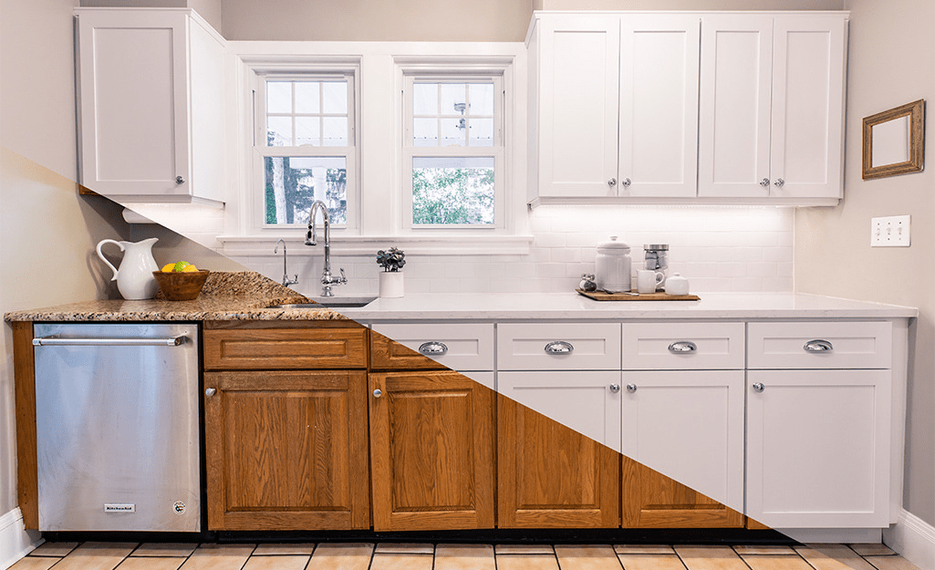 Old vs. new kitchen cabinets