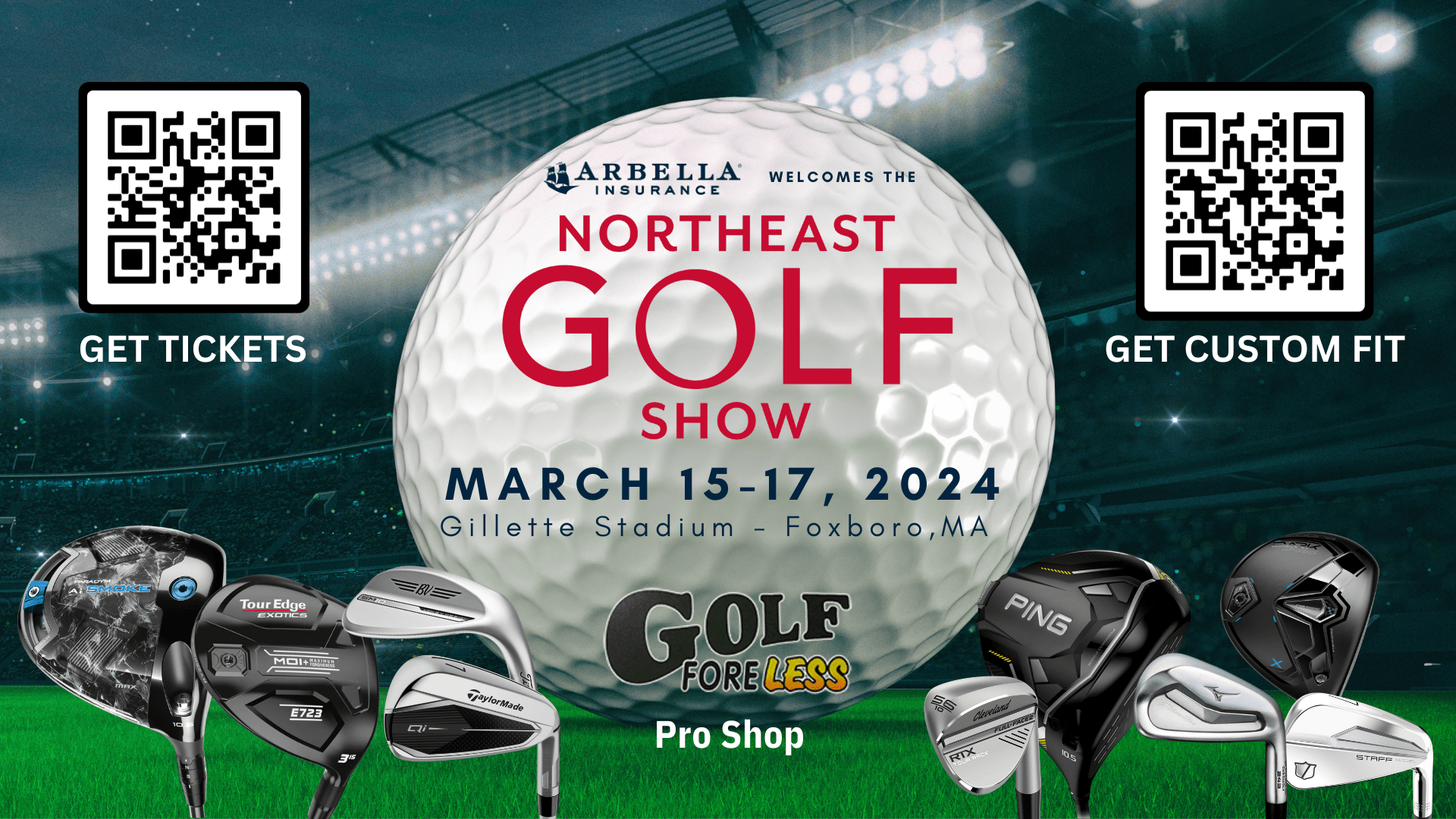 Northeast Golf Show, March 15-17, 2024 - Foxboro, MA - Gillette Stadium
