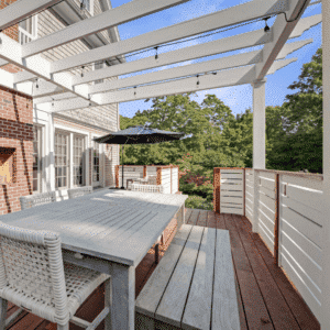 Custom outdoor kitchen with fireplace